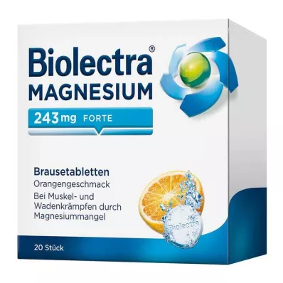 BIOLECTRA Magnijs 243 mg forte Orange putojošās tabletes, 20 gab BIOLECTRA Magnijs 243 mg forte Orange putojošās tabletes, 20 gab