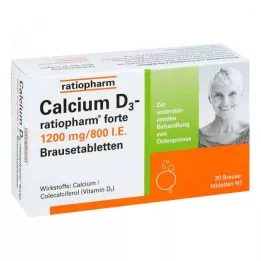 CALCIUM D3-ratiopharm forte putojošās tabletes, 20 gab