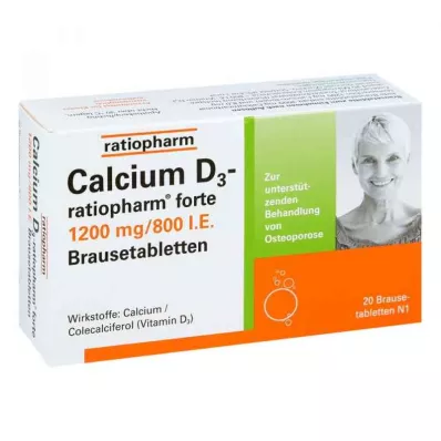 CALCIUM D3-ratiopharm forte putojošās tabletes, 20 gab