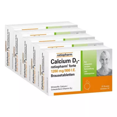 CALCIUM D3-ratiopharm forte putojošas tabletes, 100 gab