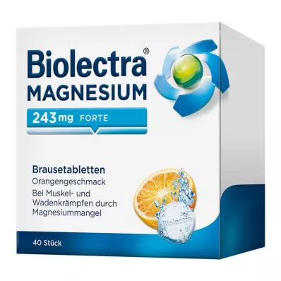 Biolectra® MAGNESIUM 243 mg forte putojošās tabletes ar apelsīnu garšu, 40 gab