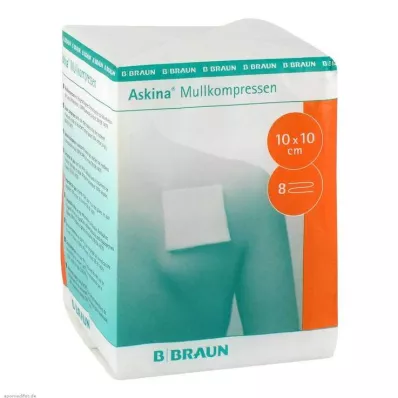 ASKINA Marles kompresi 10x10 cm nesterili 8 reizes, 100 gab