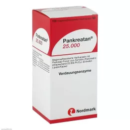PANKREATAN 25 000 kuņģimizturīgu cieto kapsulu, 100 gab