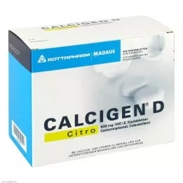 CALCIGEN D Citro 600 mg/400 I.U. košļājamās tabletes, 200 kapsulas