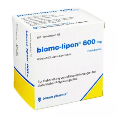 BIOMO-lipon 600 mg apvalkotās tabletes, 100 gab BIOMO-lipon 600 mg apvalkotās tabletes, 100 gab
