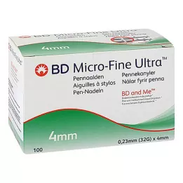 BD MICRO-FINE+ 4 pildspalvu adatas 0,23x4 mm, 100 gab