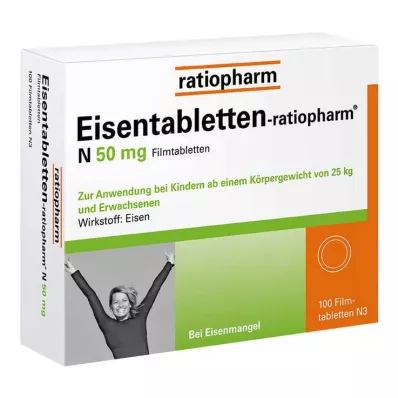 EISENTABLETTEN-ratiopharm N 50 mg apvalkotās tabletes, 100 gab EISENTABLETTEN-ratiopharm N 50 mg apvalkotās tabletes, 100 gab