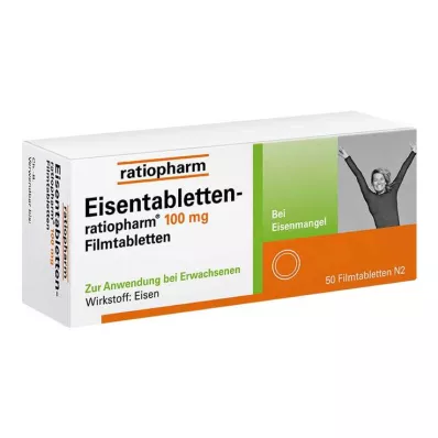 EISENTABLETTEN-ratiopharm 100 mg apvalkotās tabletes, 50 gab EISENTABLETTEN-ratiopharm 100 mg apvalkotās tabletes, 50 gab