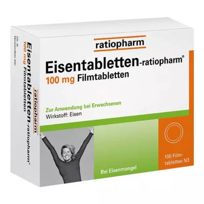 EISENTABLETTEN-ratiopharm 100 mg apvalkotās tabletes, 100 gab