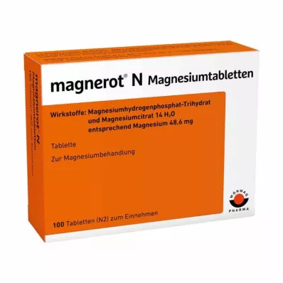 MAGNEROT N Magnija tabletes, 100 gab MAGNEROT N Magnija tabletes, 100 gab