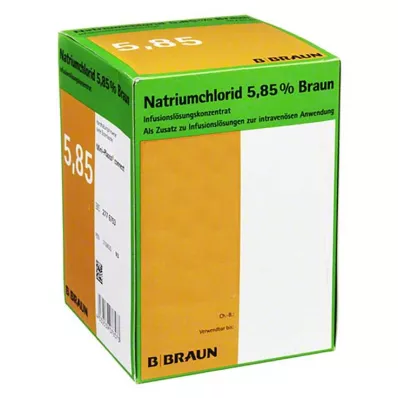 Nātrija hlorīda 5,85% Braun infūziju šķīduma koncentrāts, 20x100 ml Nātrija hlorīda 5,85% Braun infūziju šķīduma koncentrāts, 20x100 ml
