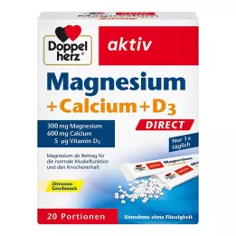 DOPPELHERZ Magnijs+kalcijs+D3 DIRECT Granulas, 20 gab