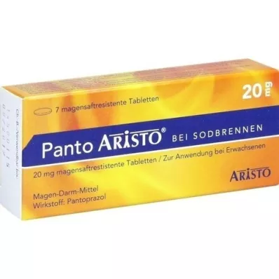 PANTO Aristo grēmas ārstēšanai 20 mg zarnu apvalkotās tabletes, 7 gab
