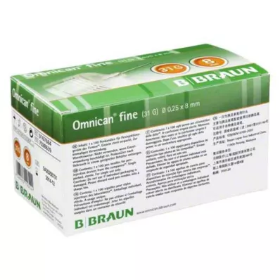 OMNICAN smalka pildspalvas kanila 31 G 0,25x8 mm, 100 gab