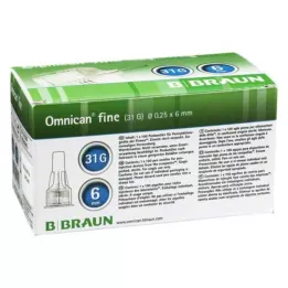 OMNICAN smalka pildspalvas kanila 31 G 0,25x6 mm, 100 gab