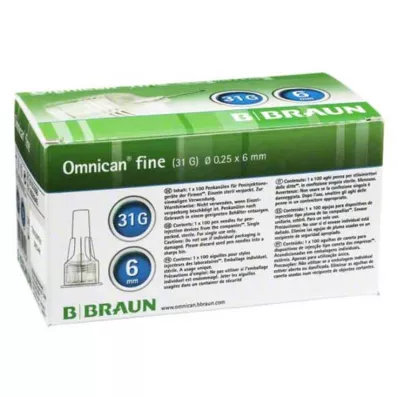 OMNICAN smalka pildspalvas kanila 31 G 0,25x6 mm, 100 gab