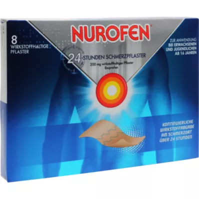 NUROFEN 24 stundu pretsāpju plāksteri 200 mg, 8 gab