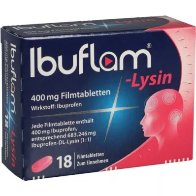 IBUFLAM-Lizīns 400 mg apvalkotās tabletes, 18 gab