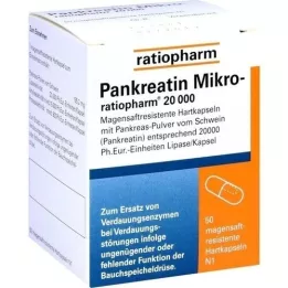 PANKREATIN Micro-ratio.20.000 kuņģa sulas cietās kapsulas, 50 gab