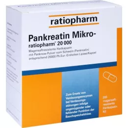 PANKREATIN Micro-ratio.20.000 kuņģa sulas cietās kapsulas, 200 gab
