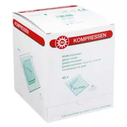 MULLKOMPRESSEN 10x10 cm sterili 12 reizes, 40X2 gab