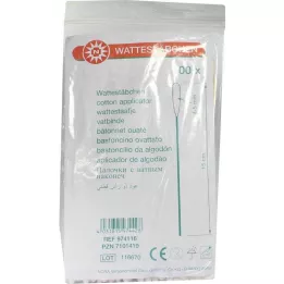 WATTESTÄBCHEN Koka 15 cm 4-5 mm ar vates galviņu, 100 gab