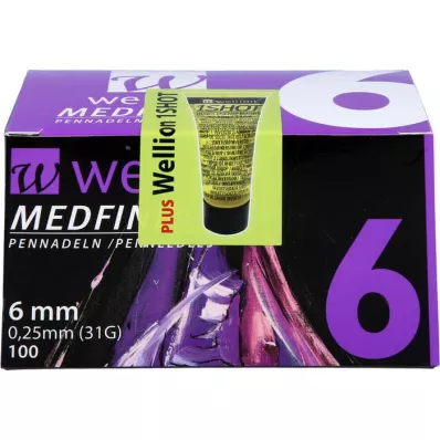 WELLION MEDFINE plus pildspalvu adatas 6 mm, 100 gab