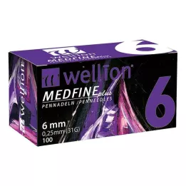 WELLION MEDFINE plus pildspalvu adatas 6 mm, 100 gab