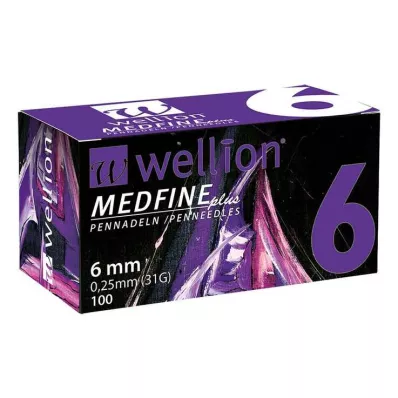 WELLION MEDFINE plus pildspalvu adatas 6 mm, 100 gab WELLION MEDFINE plus pildspalvu adatas 6 mm, 100 gab
