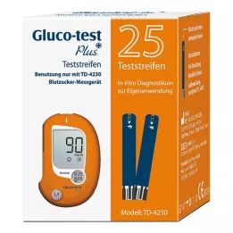GLUCO TEST Plus asins glikozes testa sloksnes, 25 gab