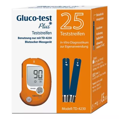 Gluco-test Plus testa strēmeles, 25 gab