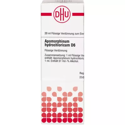 APOMORPHINUM HYDROCHLORICUM D 6 atšķaidījums, 20 ml