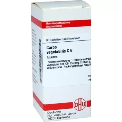 CARBO VEGETABILIS C 6 tabletes, 80 kapsulas