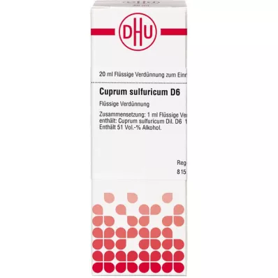 CUPRUM SULFURICUM D 6 atšķaidījums, 20 ml