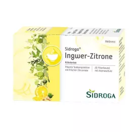 SIDROGA Wellness ingvera un citrona tējas filtrēšanas maisiņš, 20X2,0 g