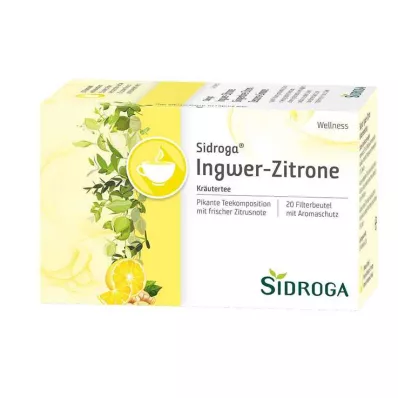 SIDROGA Wellness ingvera un citrona tējas filtrēšanas maisiņš, 20X2,0 g