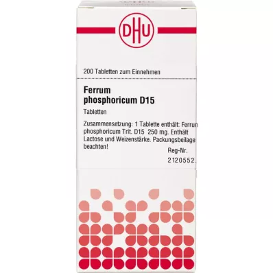 FERRUM PHOSPHORICUM D 15 tabletes, 200 kapsulas