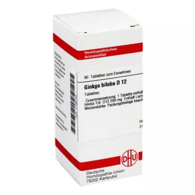 GINKGO BILOBA D 12 tabletes, 80 kapsulas GINKGO BILOBA D 12 tabletes, 80 kapsulas