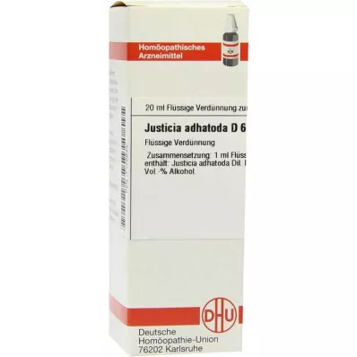 DHU Justicia adhatoda D 6 Atšķaidījums, 20 ml DHU Justicia adhatoda D 6 Atšķaidījums, 20 ml