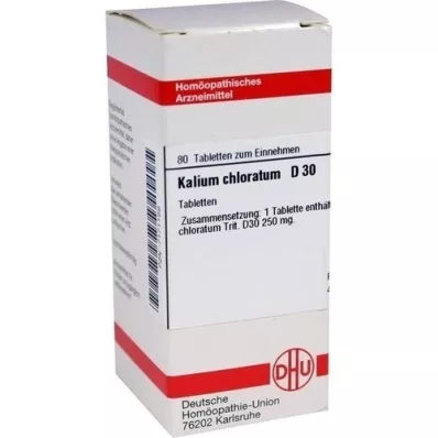 KALIUM CHLORATUM D 30 tabletes, 80 kapsulas