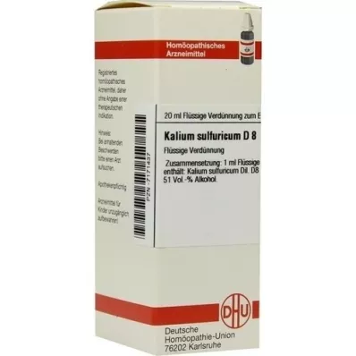 KALIUM SULFURICUM D 8 atšķaidījums, 20 ml