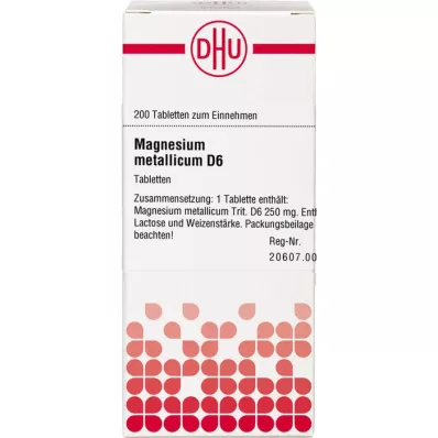 MAGNESIUM METALLICUM D 6 tabletes, 200 kapsulas