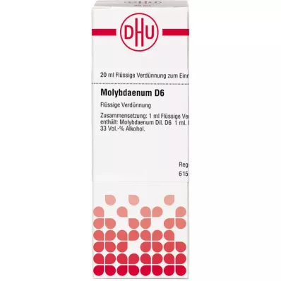 MOLYBDAENUM D 6 atšķaidījums, 20 ml