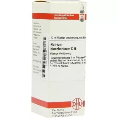 NATRIUM BICARBONICUM D 6 atšķaidījums, 20 ml