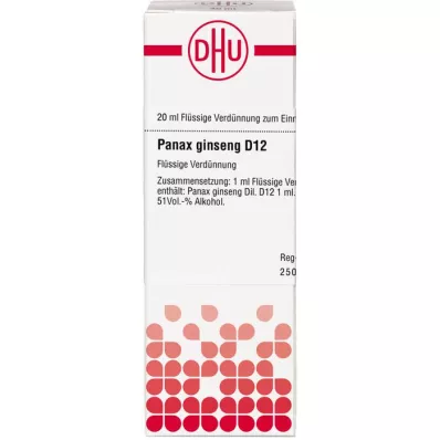 PANAX GINSENG D 12 atšķaidījums, 20 ml