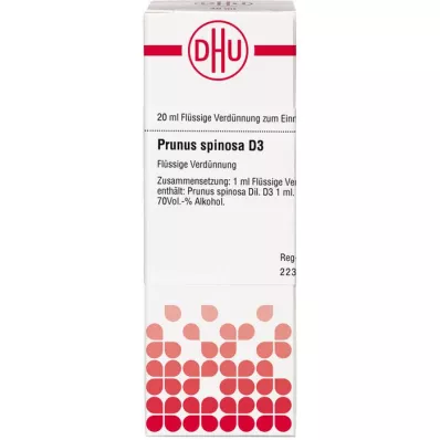 PRUNUS SPINOSA D 3 atšķaidījums, 20 ml