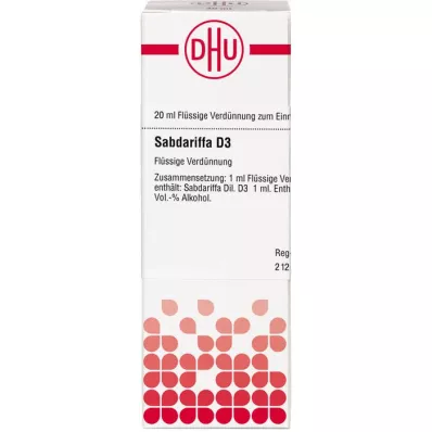 SABDARIFFA D 3 atšķaidījums, 20 ml