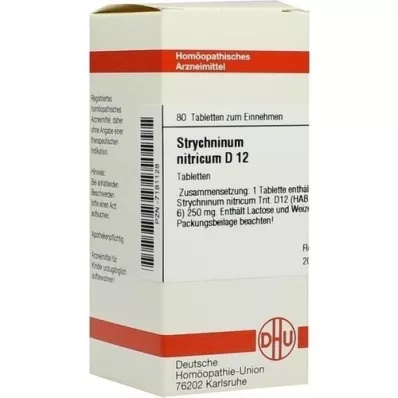 STRYCHNINUM NITRICUM D 12 tabletes, 80 kapsulas