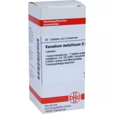 DHU Vanadium metallicum D 6 tabletes, 80 gab