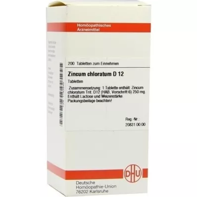 ZINCUM CHLORATUM D 12 tabletes, 200 kapsulas